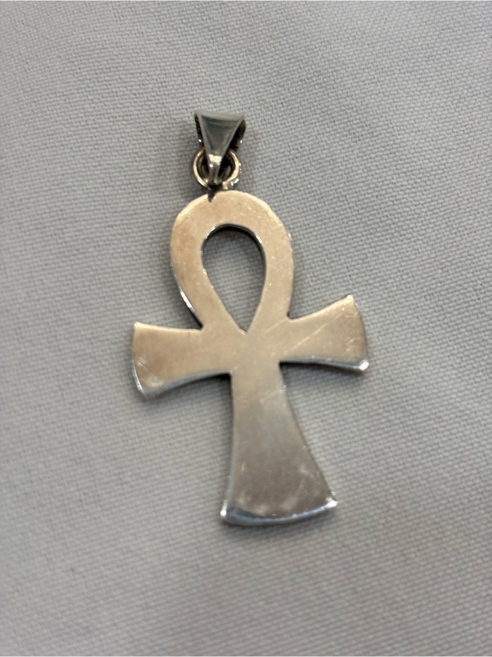 Silver Ankh or Tree of Life Pendant - Egyptian Cross Charm Necklace